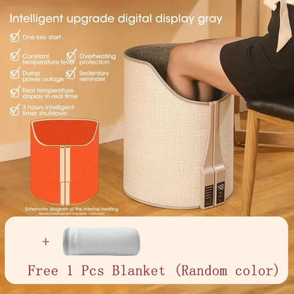 Electric Foot Warmer Under Desk Cylindrical Heating Pad Adjustable Thermostat